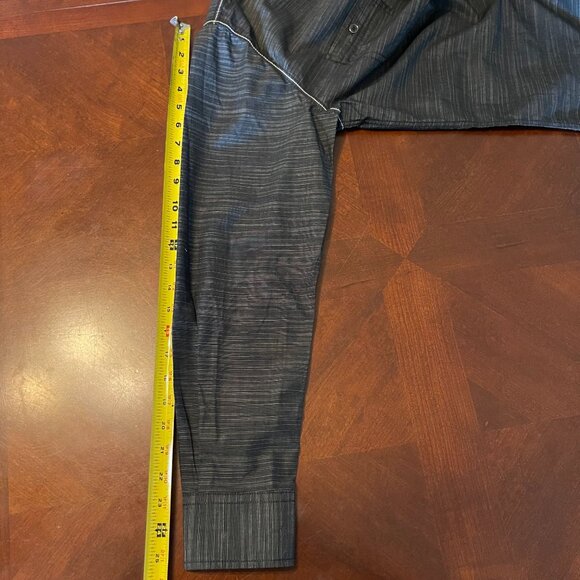 Beverly Hills Polo Club Mens Black Striped Button-Up Long Sleeve Shirt Size M - Picture 7 of 16